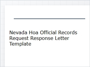 Nevada Hoa Official Records Response Letter Template