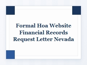 Formal Letter for Hoa Financial Records in Nevada