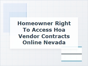 Nevada Homeowner Right to Access Hoa Vendor Contracts Online