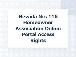 Nevada Nrs 116 Hoa Online Portal Access Rights