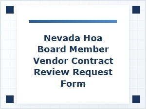 Nevada Hoa Vendor Contract Review Request Form